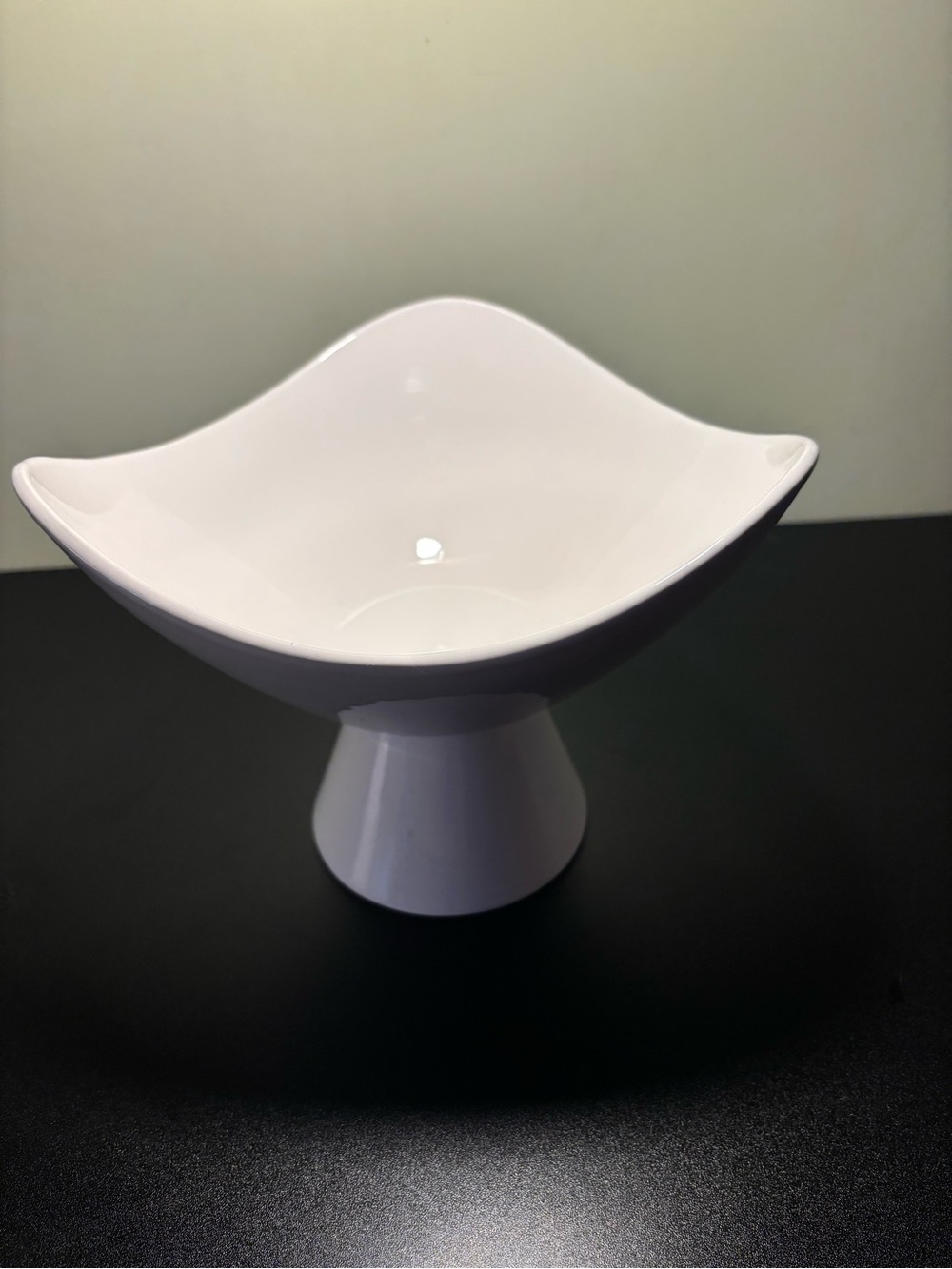 MCM Fapor Portugal Triangular Pedestal  White Serving Console Bowl